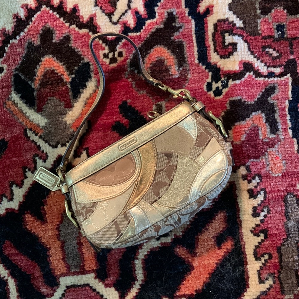Gold Coach shoulder mini bag